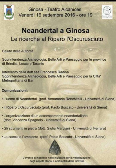 Neandertal a Ginosa - Le ricerche al Riparo dell'Oscurusciuto