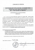 REFERENDUM ABROGATIVI DEL 12 GIUGNO 2022 - VOTO A DOMICILIO